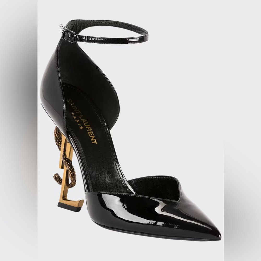 AUTHENTIC YSL Opyum Serpent Logo-Heel Sandals